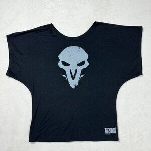 Blizzard Overwatch Reaper Skull Women's XL Black Blouse Shirt - Casual Graphic T